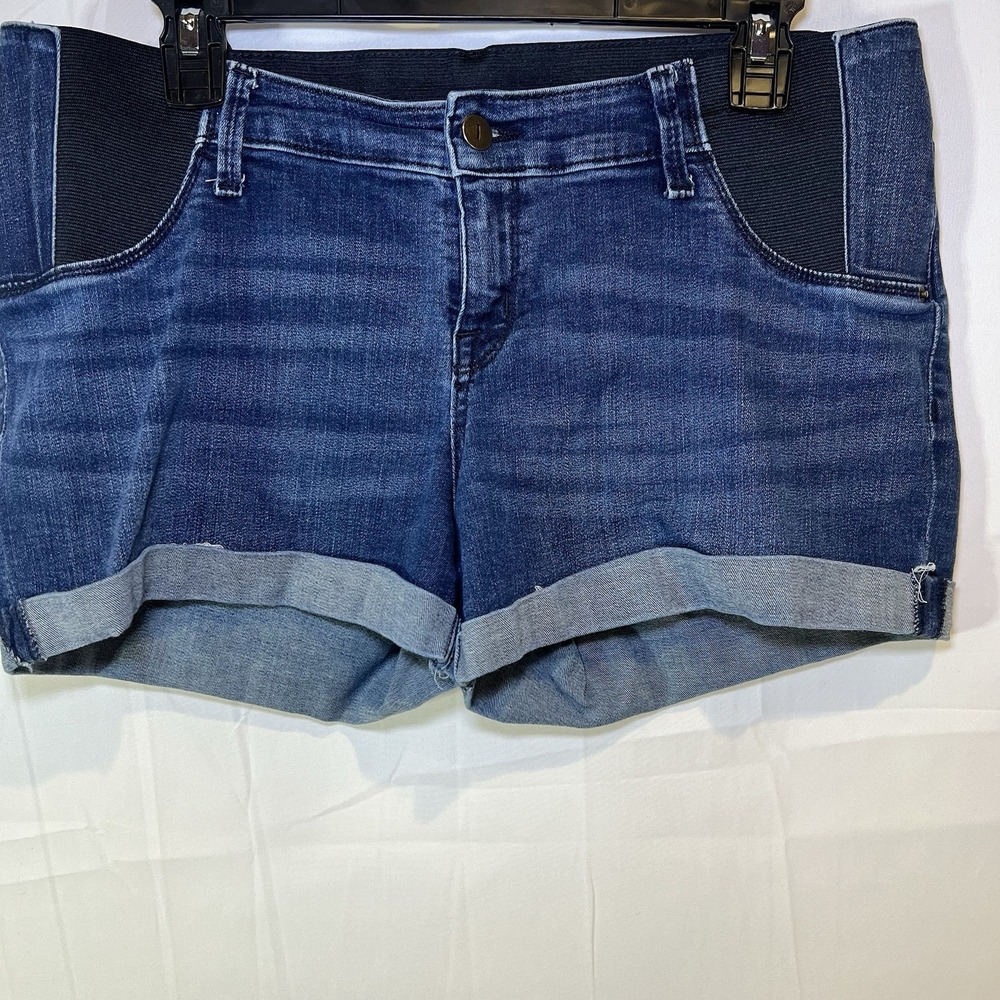 Ingrid Isabel‎ Maternity Midi Shorts Womens 8 Blue Denim Cotton Blend Casual